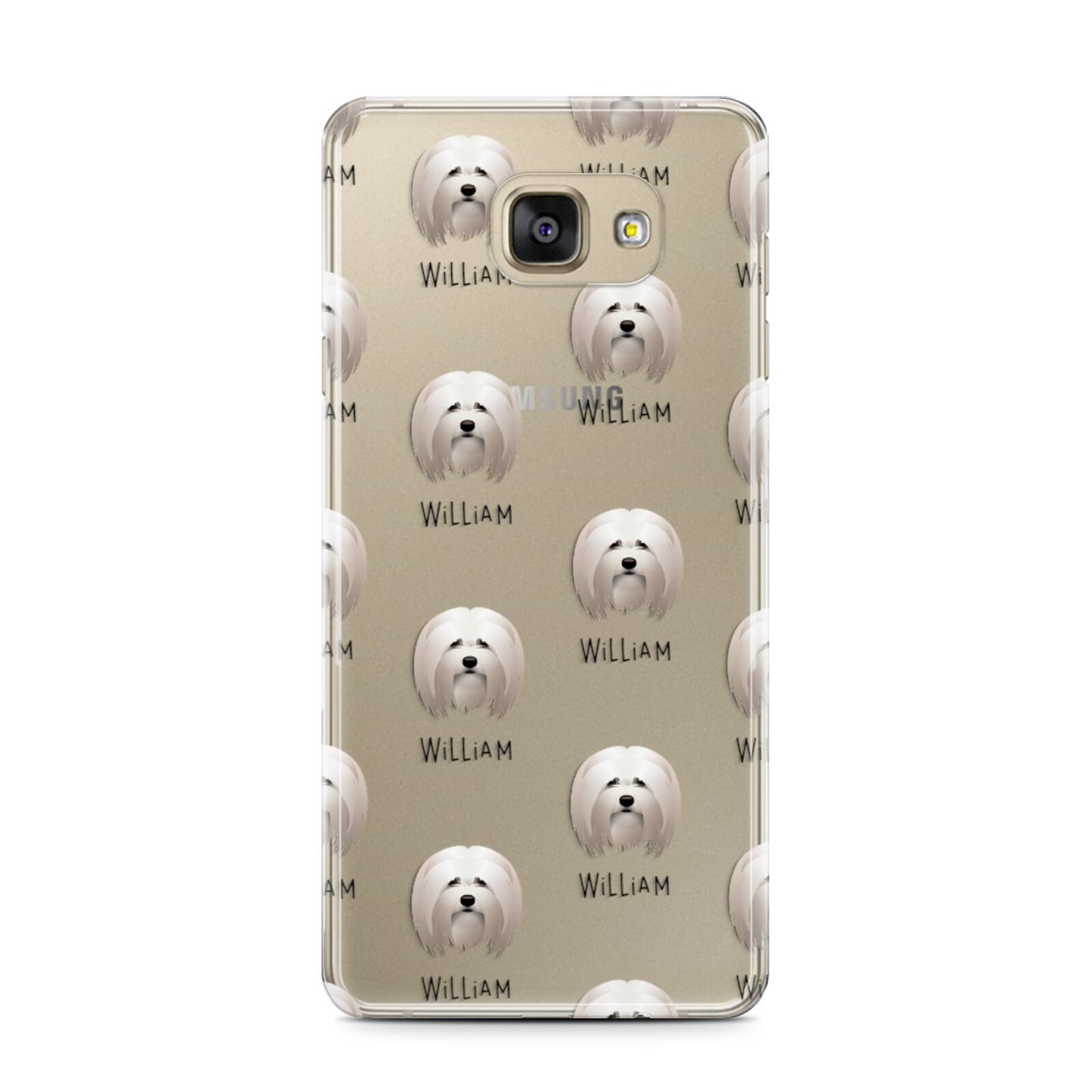 Lhasa Apso Icon with Name Samsung Galaxy A7 2016 Case on gold phone