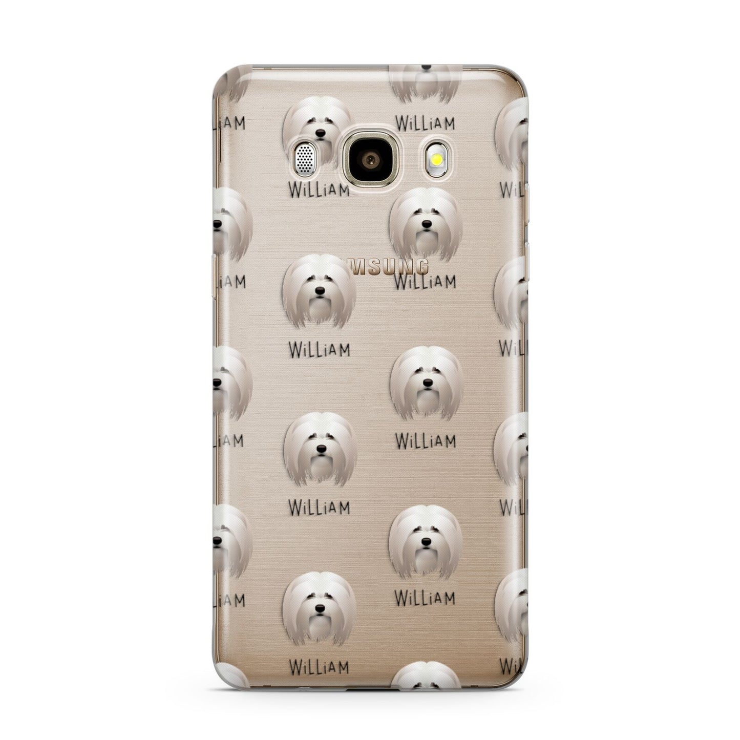 Lhasa Apso Icon with Name Samsung Galaxy J7 2016 Case on gold phone
