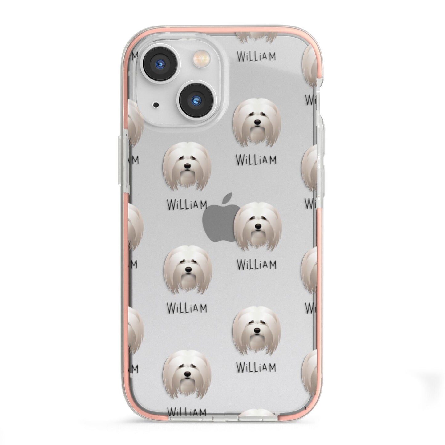 Lhasa Apso Icon with Name iPhone 13 Mini TPU Impact Case with Pink Edges