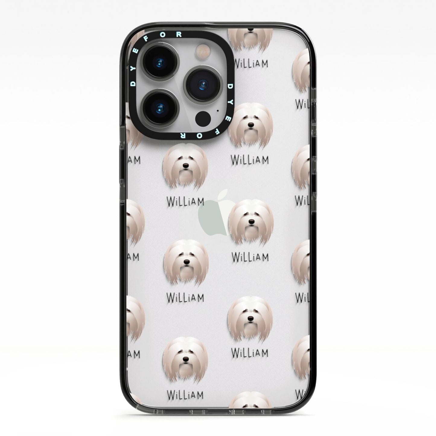 Lhasa Apso Icon with Name iPhone 13 Pro Black Impact Case on Silver phone