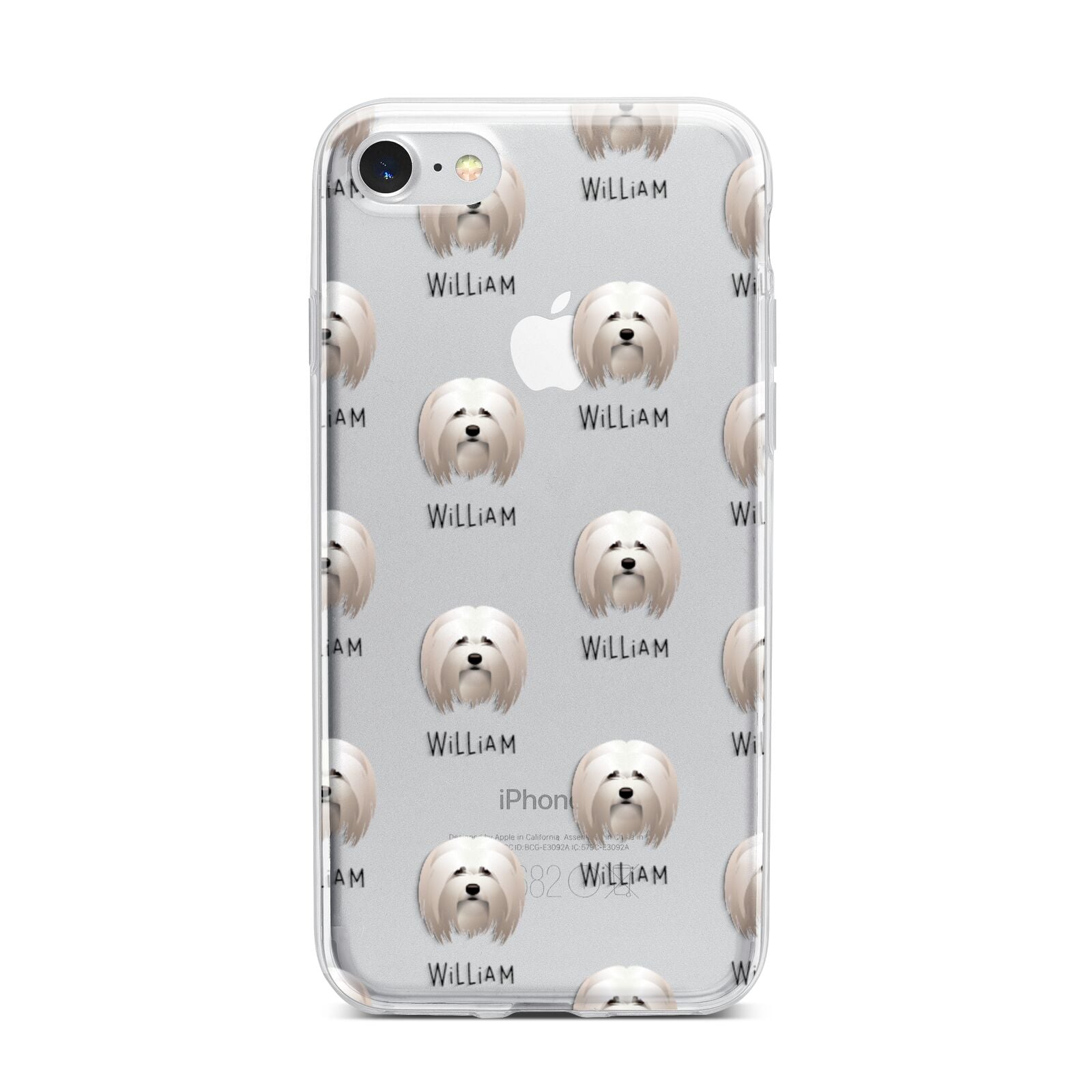 Lhasa Apso Icon with Name iPhone 7 Bumper Case on Silver iPhone
