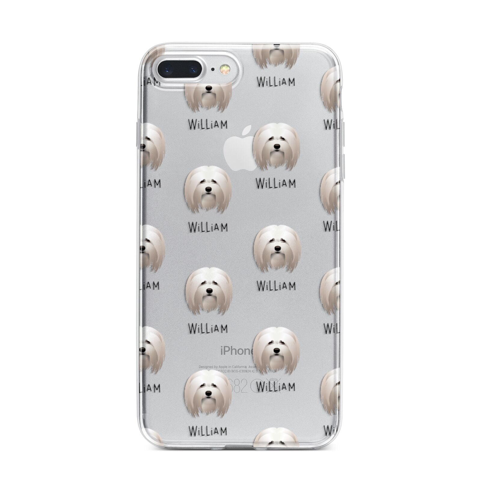Lhasa Apso Icon with Name iPhone 7 Plus Bumper Case on Silver iPhone