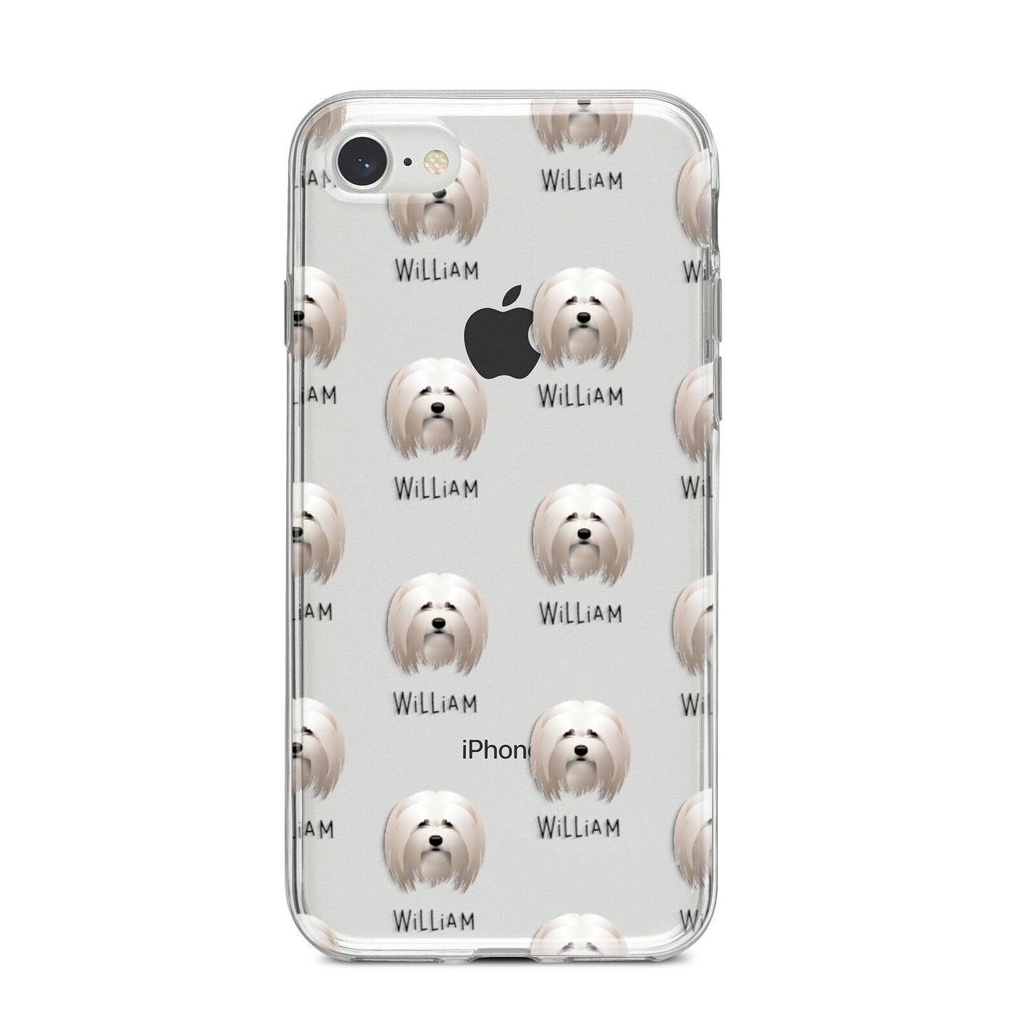 Lhasa Apso Icon with Name iPhone 8 Bumper Case on Silver iPhone