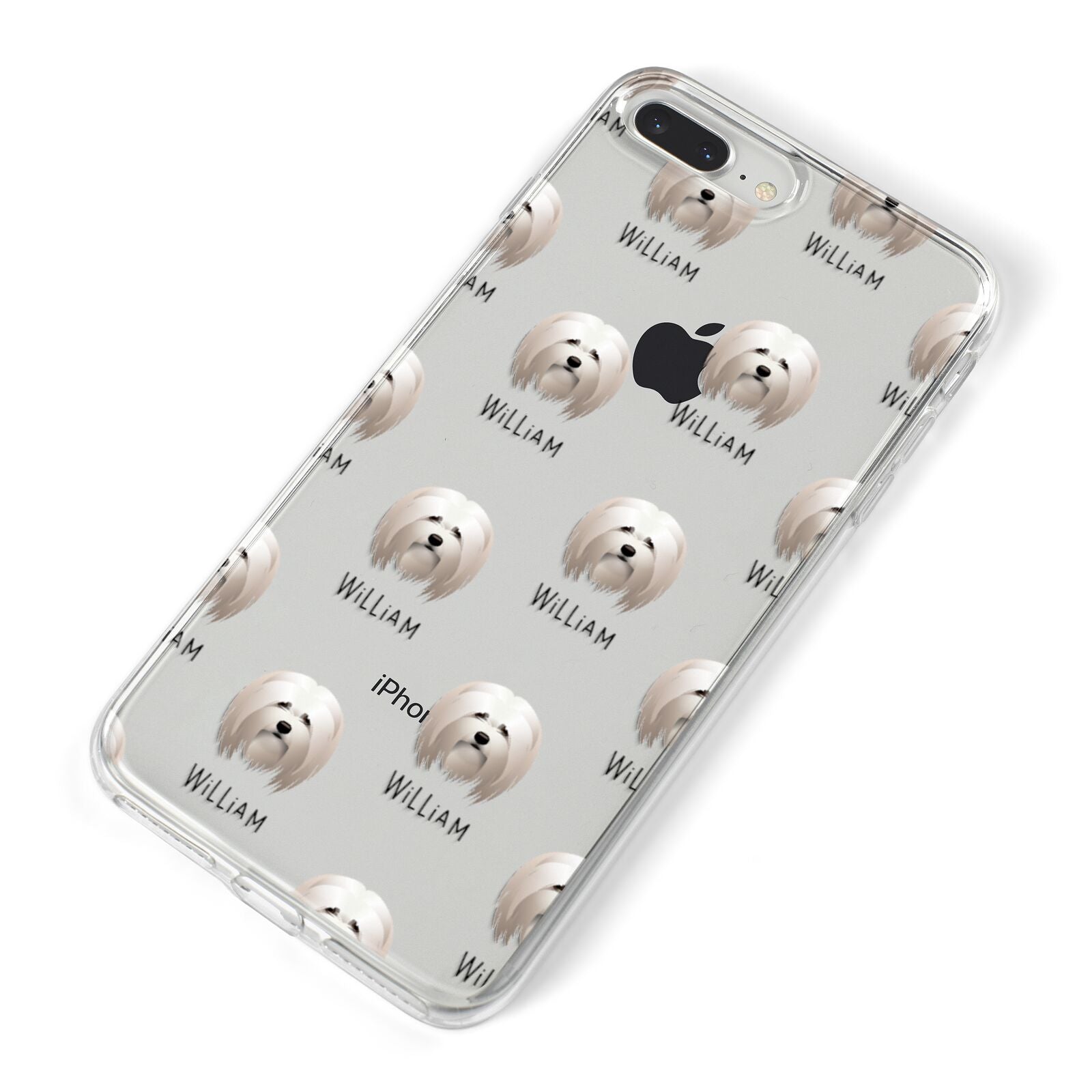 Lhasa Apso Icon with Name iPhone 8 Plus Bumper Case on Silver iPhone Alternative Image