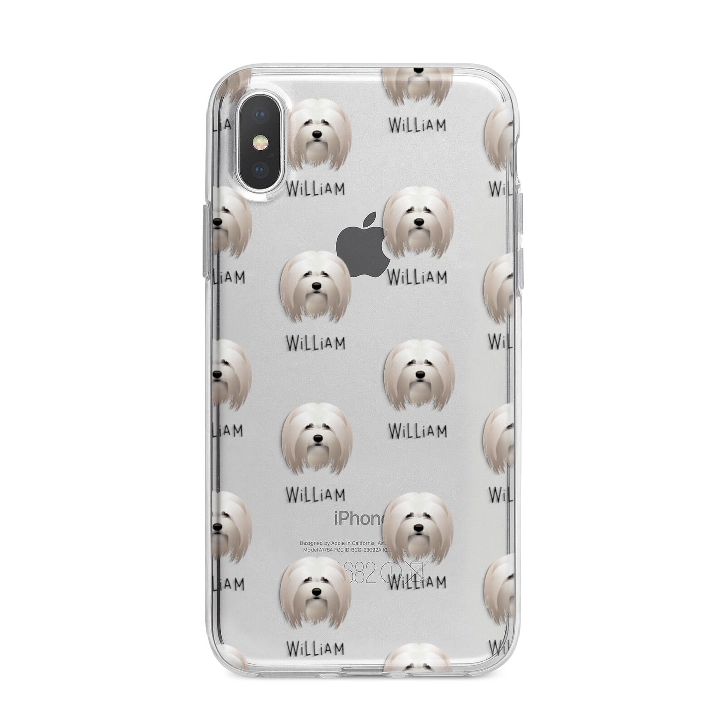 Lhasa Apso Icon with Name iPhone X Bumper Case on Silver iPhone Alternative Image 1