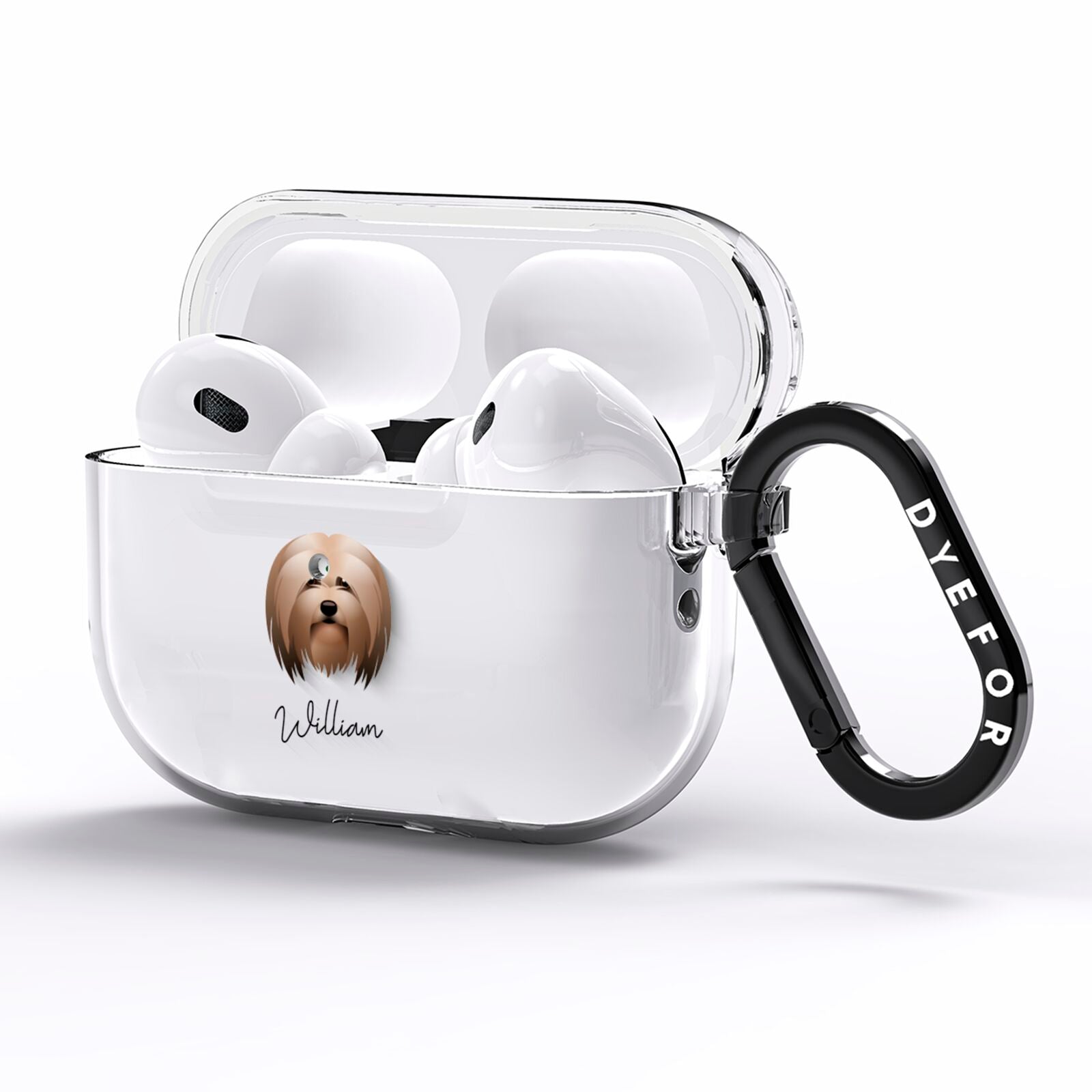 Lhasa Apso Personalised AirPods Pro Clear Case Side Image