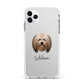 Lhasa Apso Personalised Apple iPhone 11 Pro Max in Silver with White Impact Case