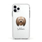 Lhasa Apso Personalised Apple iPhone 11 Pro in Silver with White Impact Case