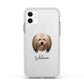 Lhasa Apso Personalised Apple iPhone 11 in White with White Impact Case