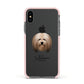 Lhasa Apso Personalised Apple iPhone Xs Impact Case Pink Edge on Black Phone