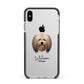 Lhasa Apso Personalised Apple iPhone Xs Max Impact Case Black Edge on Silver Phone