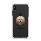 Lhasa Apso Personalised Apple iPhone Xs Max Impact Case Pink Edge on Black Phone