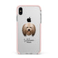 Lhasa Apso Personalised Apple iPhone Xs Max Impact Case Pink Edge on Silver Phone