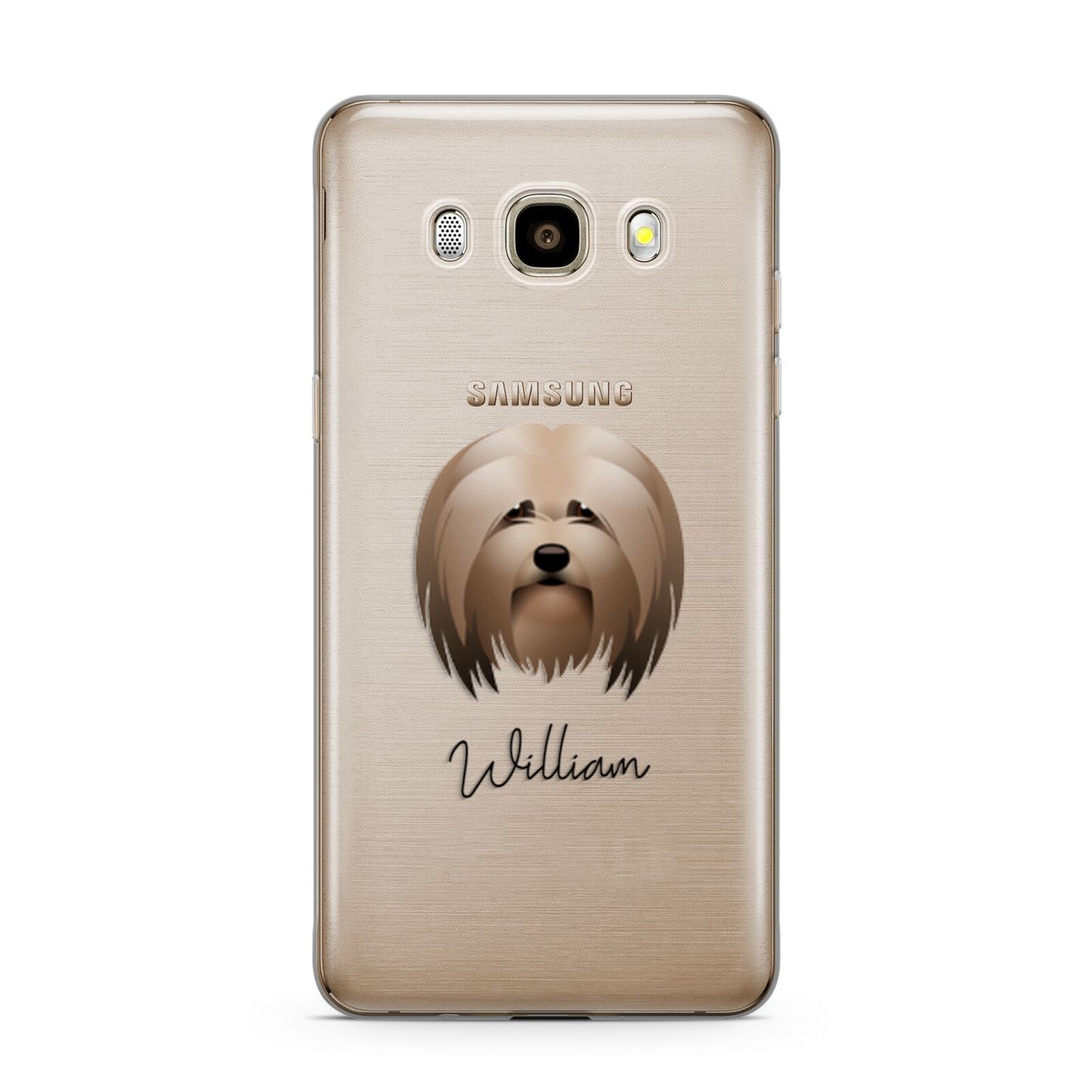 Lhasa Apso Personalised Samsung Galaxy J7 2016 Case on gold phone