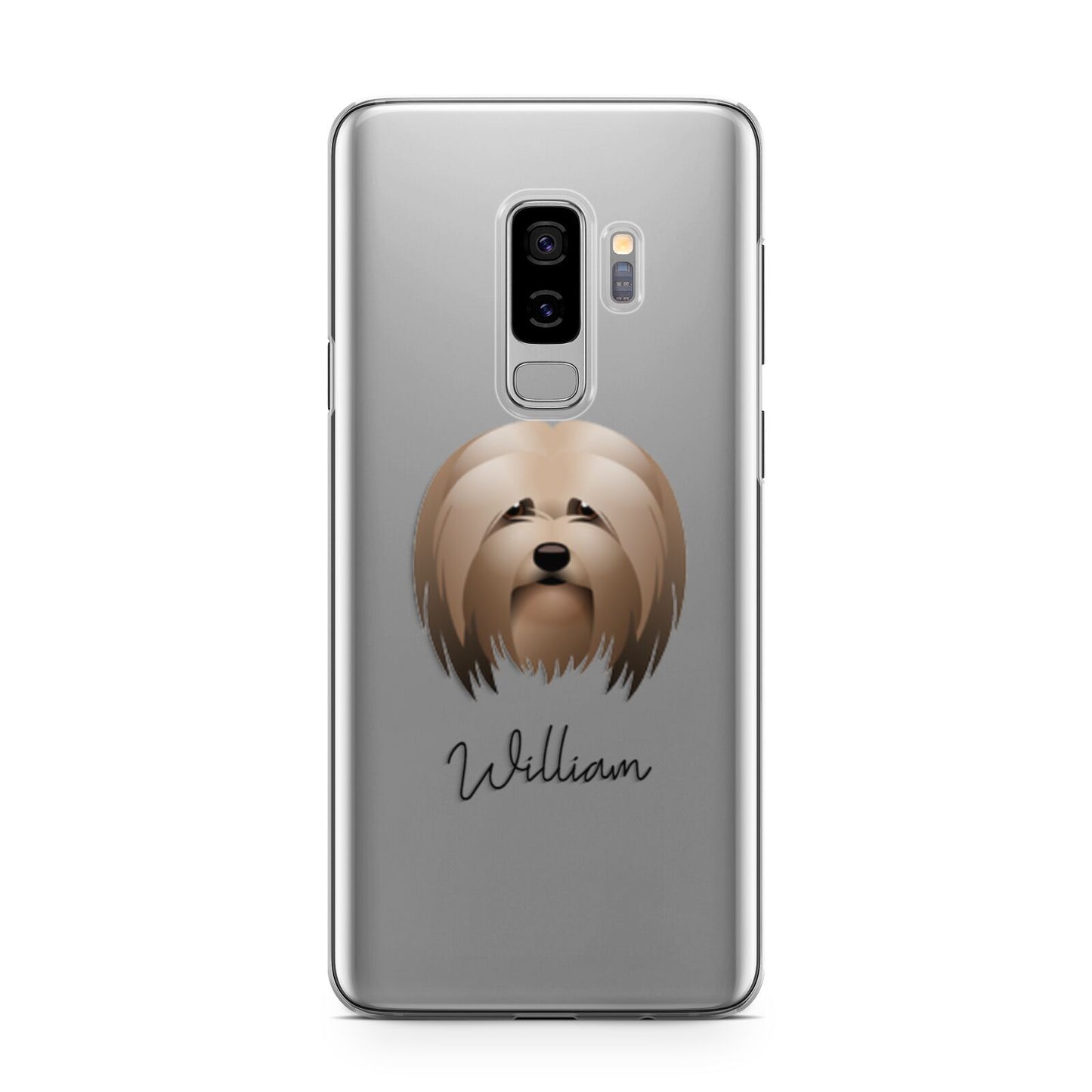 Lhasa Apso Personalised Samsung Galaxy S9 Plus Case on Silver phone