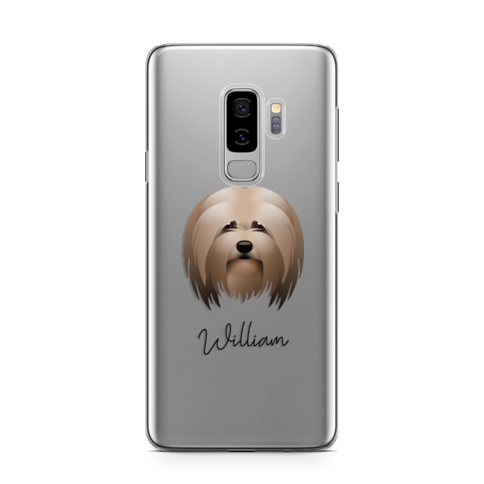 Lhasa Apso Personalised Samsung Galaxy S9 Plus Case on Silver phone