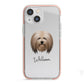 Lhasa Apso Personalised iPhone 13 Mini TPU Impact Case with Pink Edges
