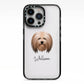 Lhasa Apso Personalised iPhone 13 Pro Black Impact Case on Silver phone