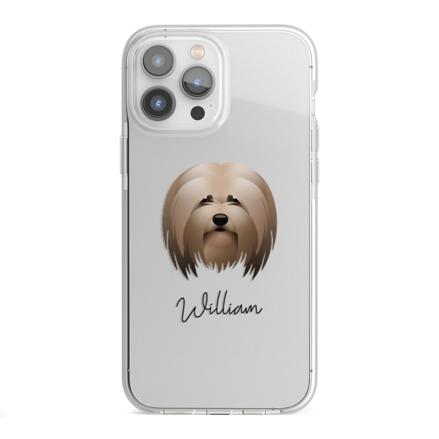 Lhasa Apso Personalised iPhone 13 Pro Max TPU Impact Case with White Edges