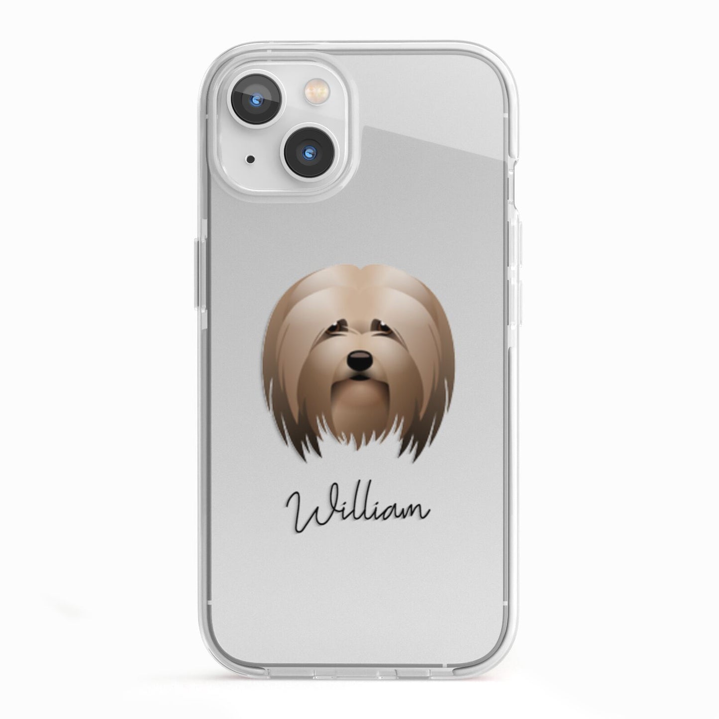 Lhasa Apso Personalised iPhone 13 TPU Impact Case with White Edges