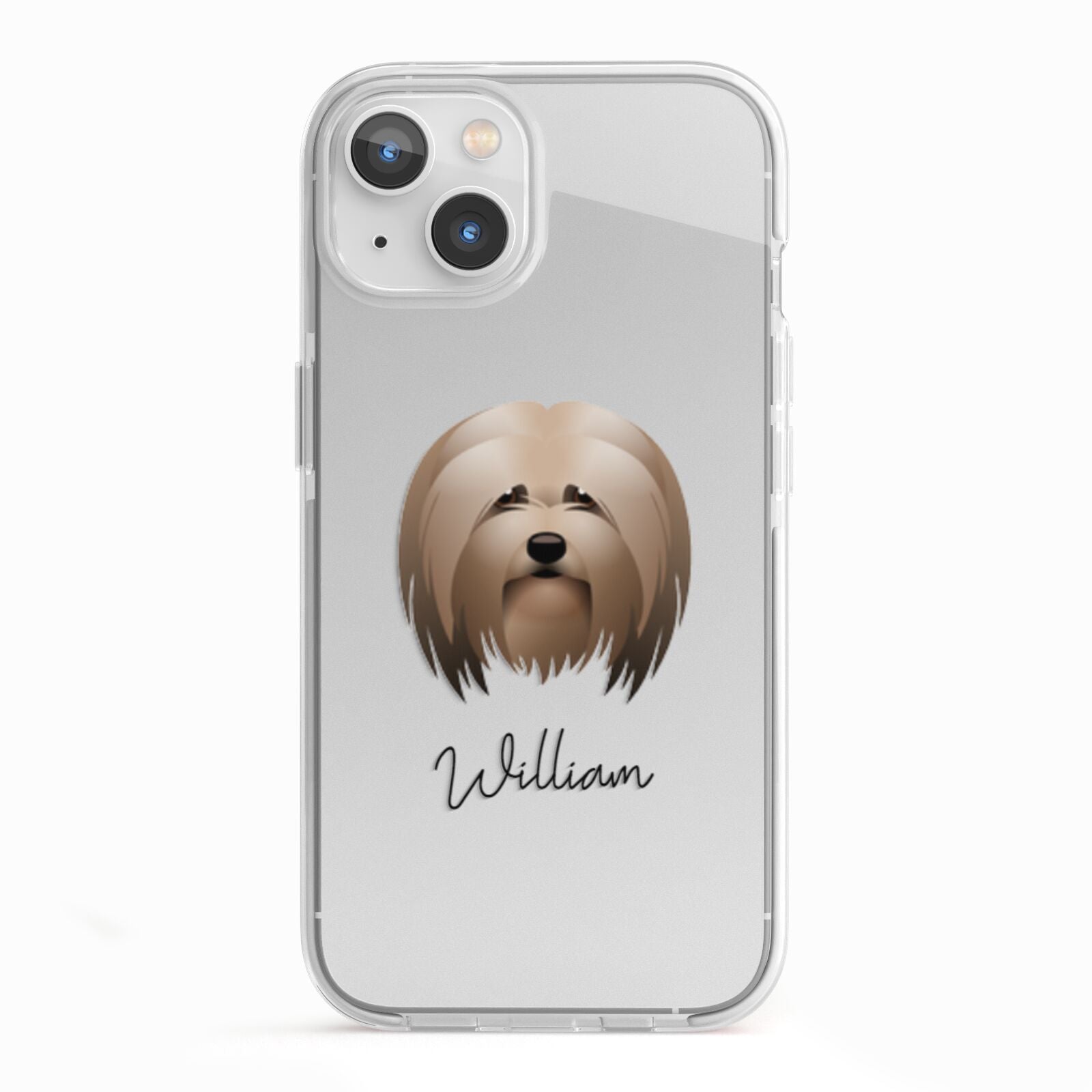 Lhasa Apso Personalised iPhone 13 TPU Impact Case with White Edges