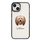 Lhasa Apso Personalised iPhone 14 Black Impact Case on Silver phone