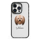 Lhasa Apso Personalised iPhone 14 Pro Black Impact Case on Silver phone