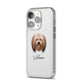 Lhasa Apso Personalised iPhone 14 Pro Clear Tough Case Silver Angled Image