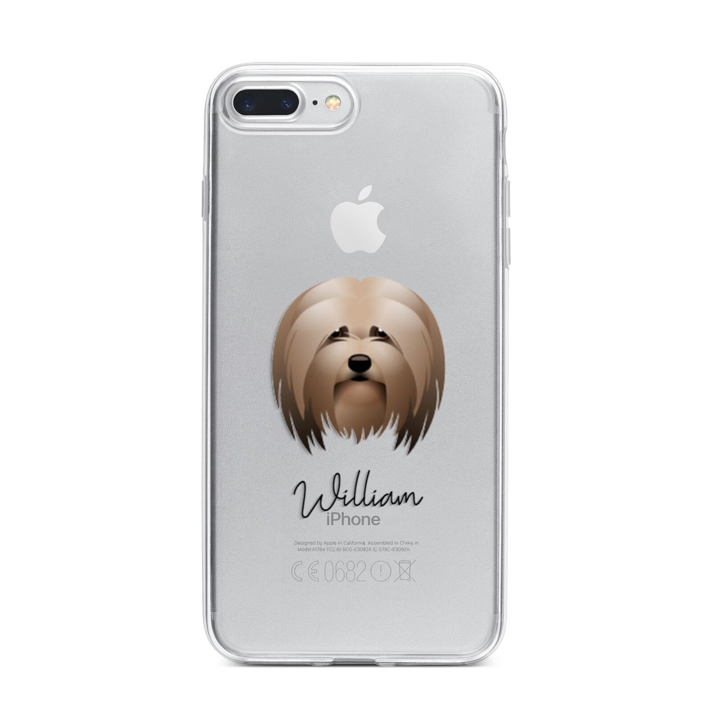 Lhasa Apso Personalised iPhone 7 Plus Bumper Case on Silver iPhone