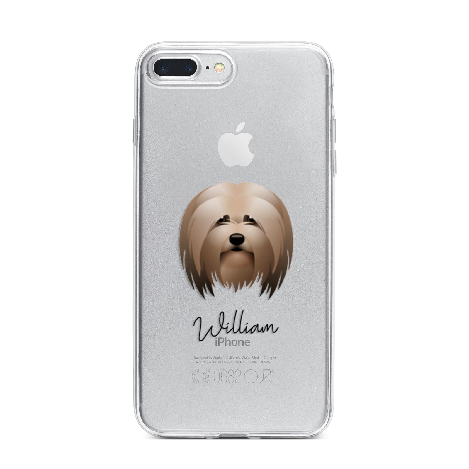 Lhasa Apso Personalised iPhone 7 Plus Bumper Case on Silver iPhone
