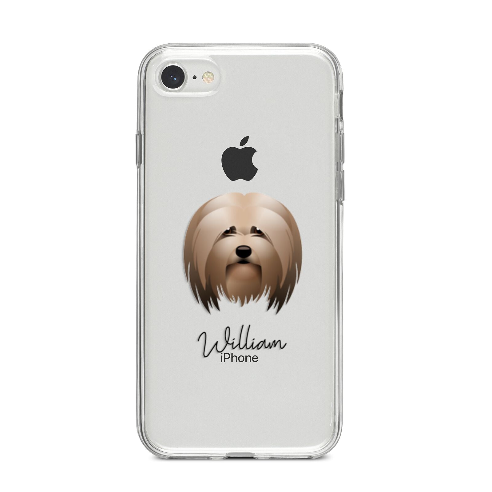 Lhasa Apso Personalised iPhone 8 Bumper Case on Silver iPhone