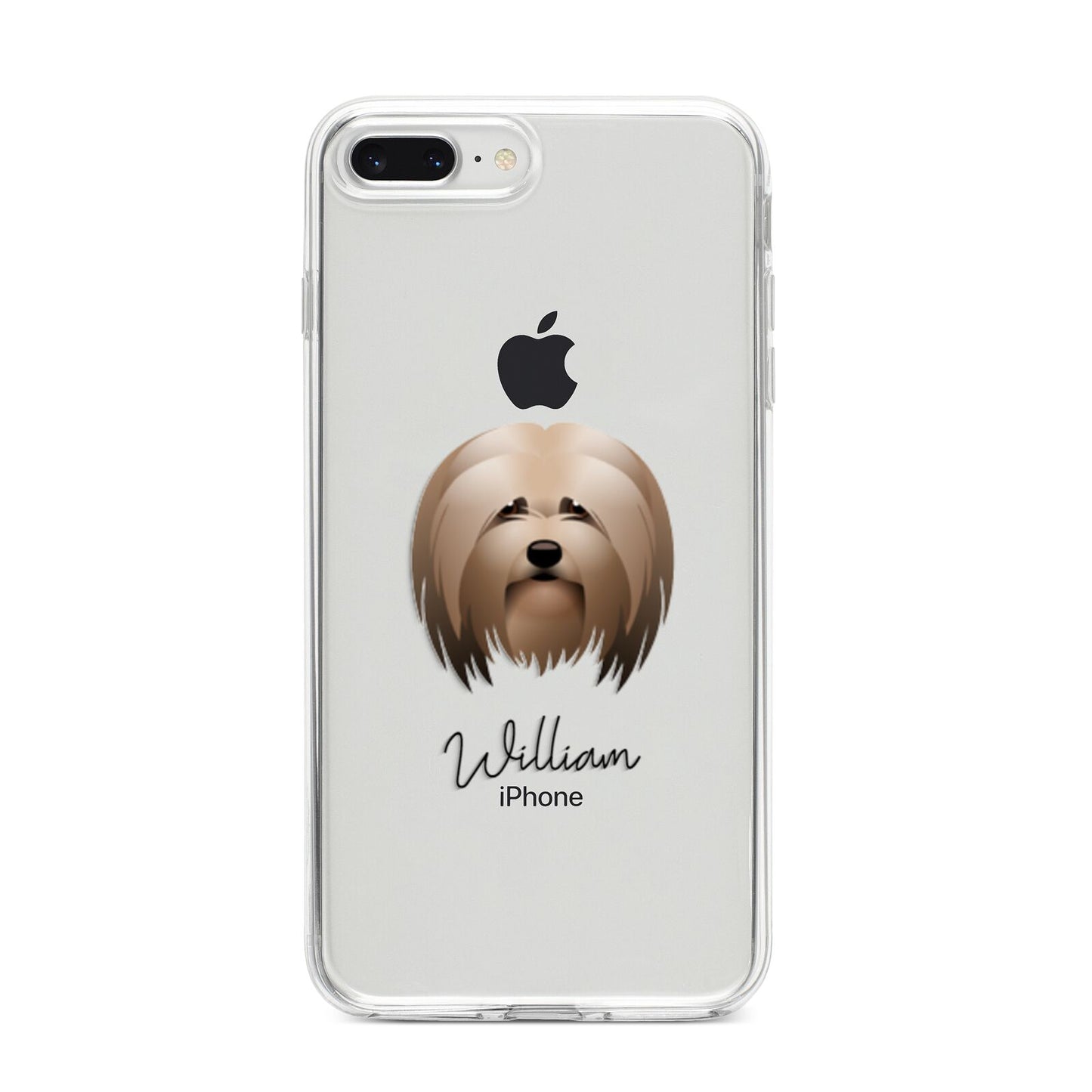 Lhasa Apso Personalised iPhone 8 Plus Bumper Case on Silver iPhone