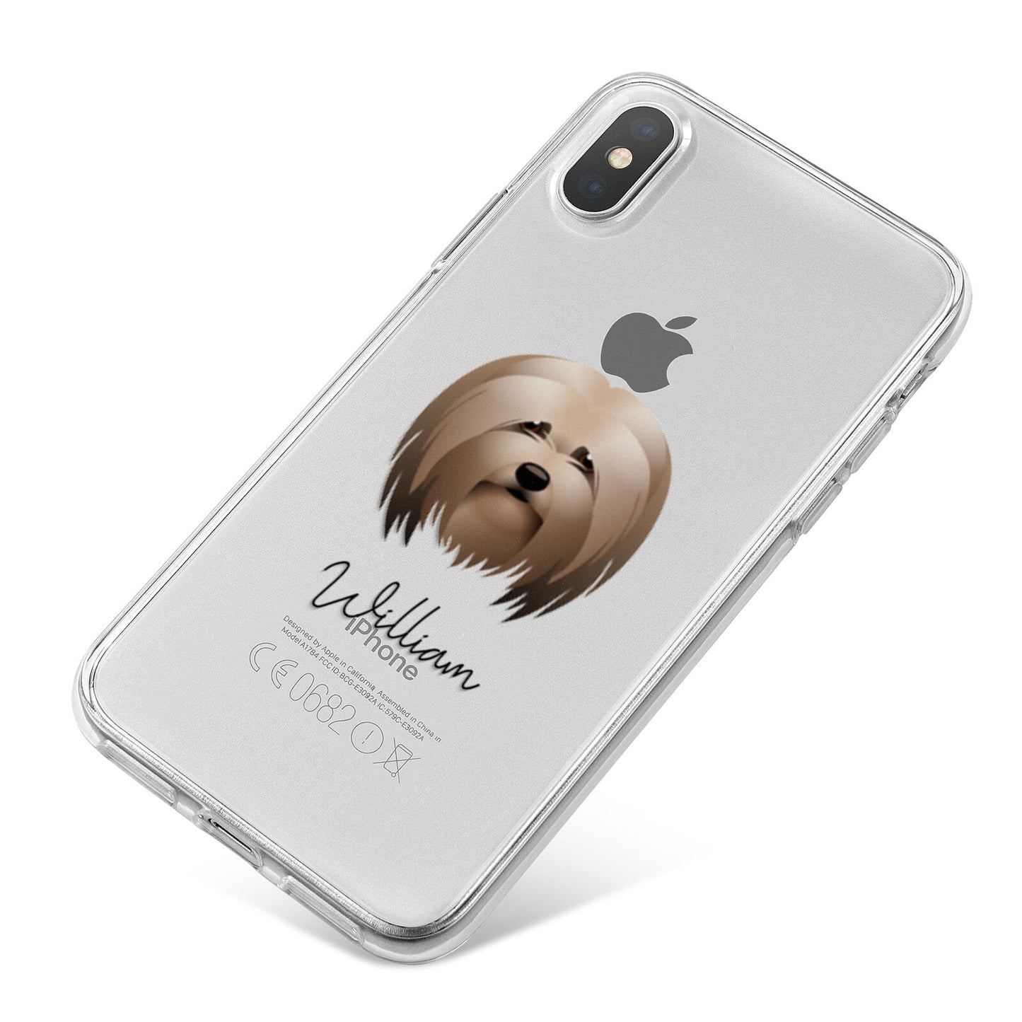 Lhasa Apso Personalised iPhone X Bumper Case on Silver iPhone