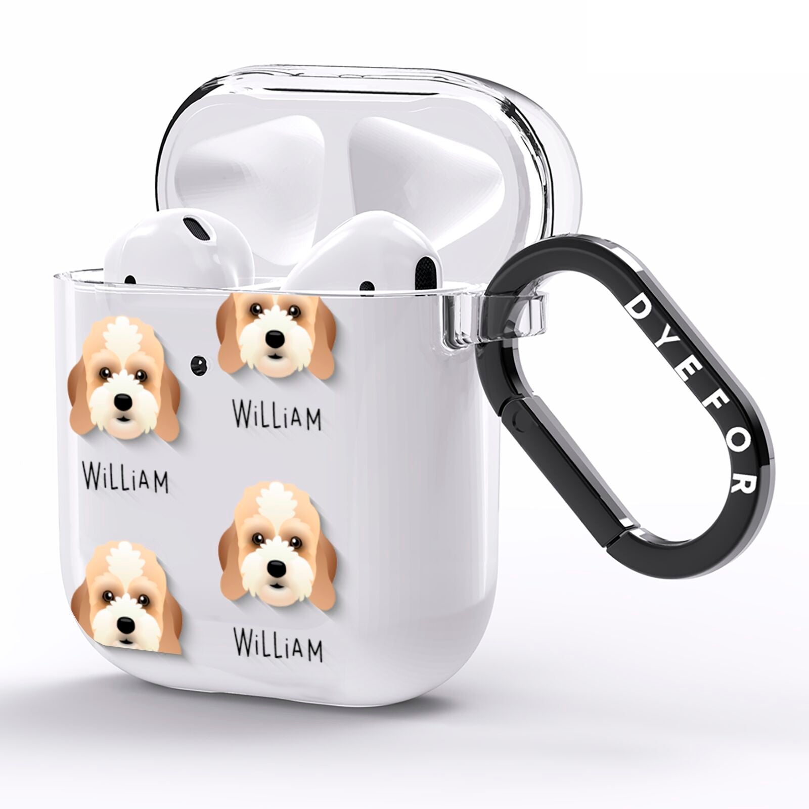 Lhasapoo Icon with Name AirPods Clear Case Side Image