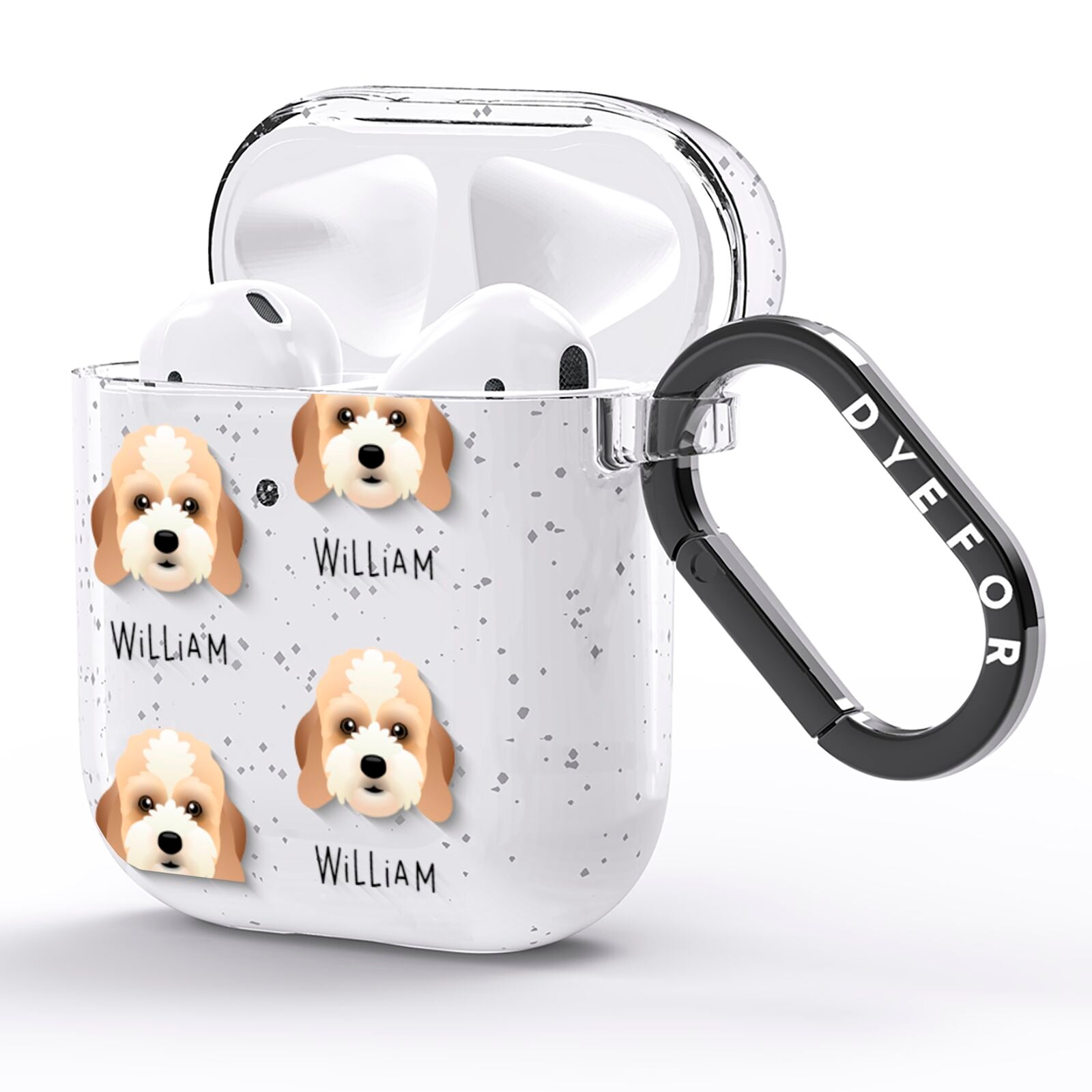 Lhasapoo Icon with Name AirPods Glitter Case Side Image