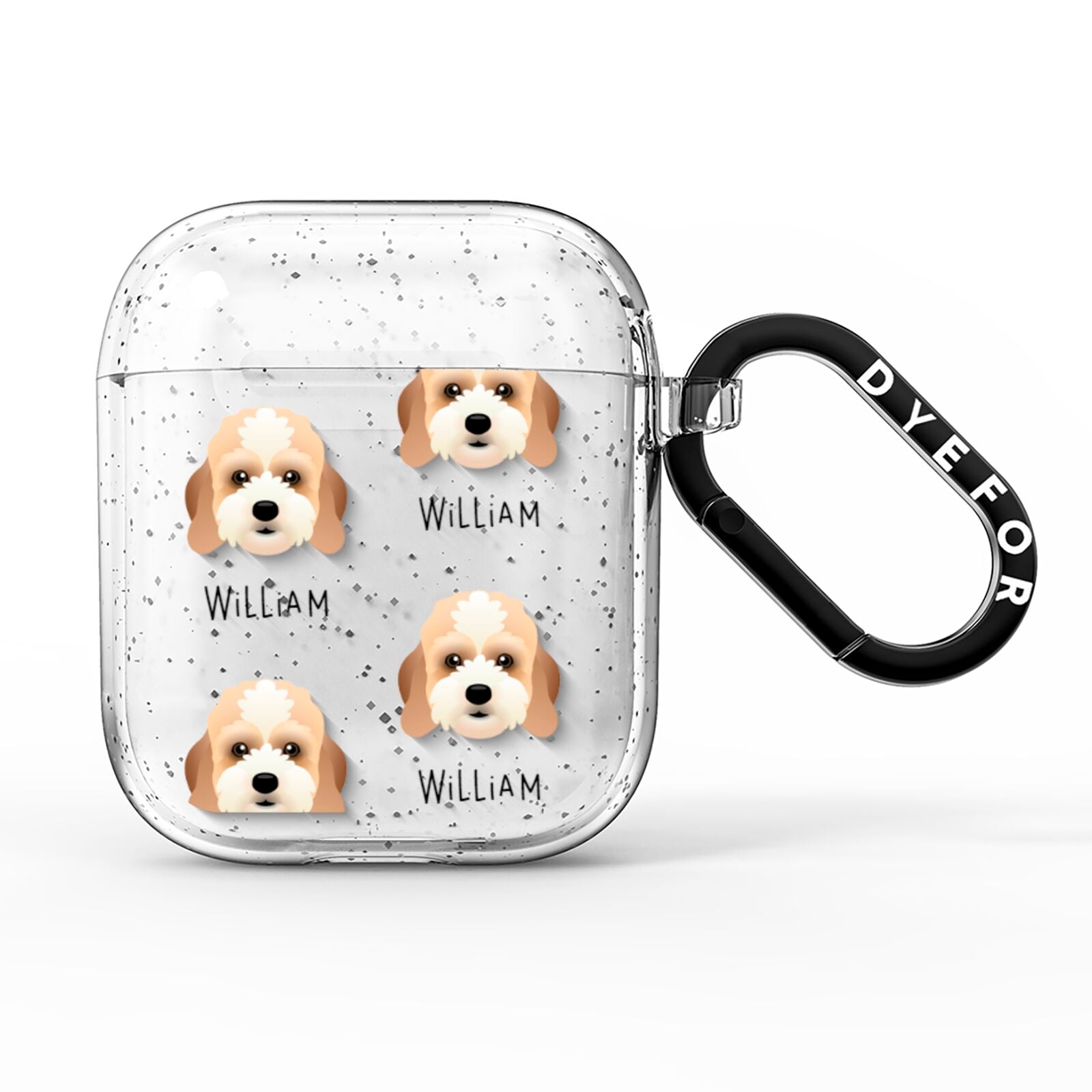 Lhasapoo Icon with Name AirPods Glitter Case