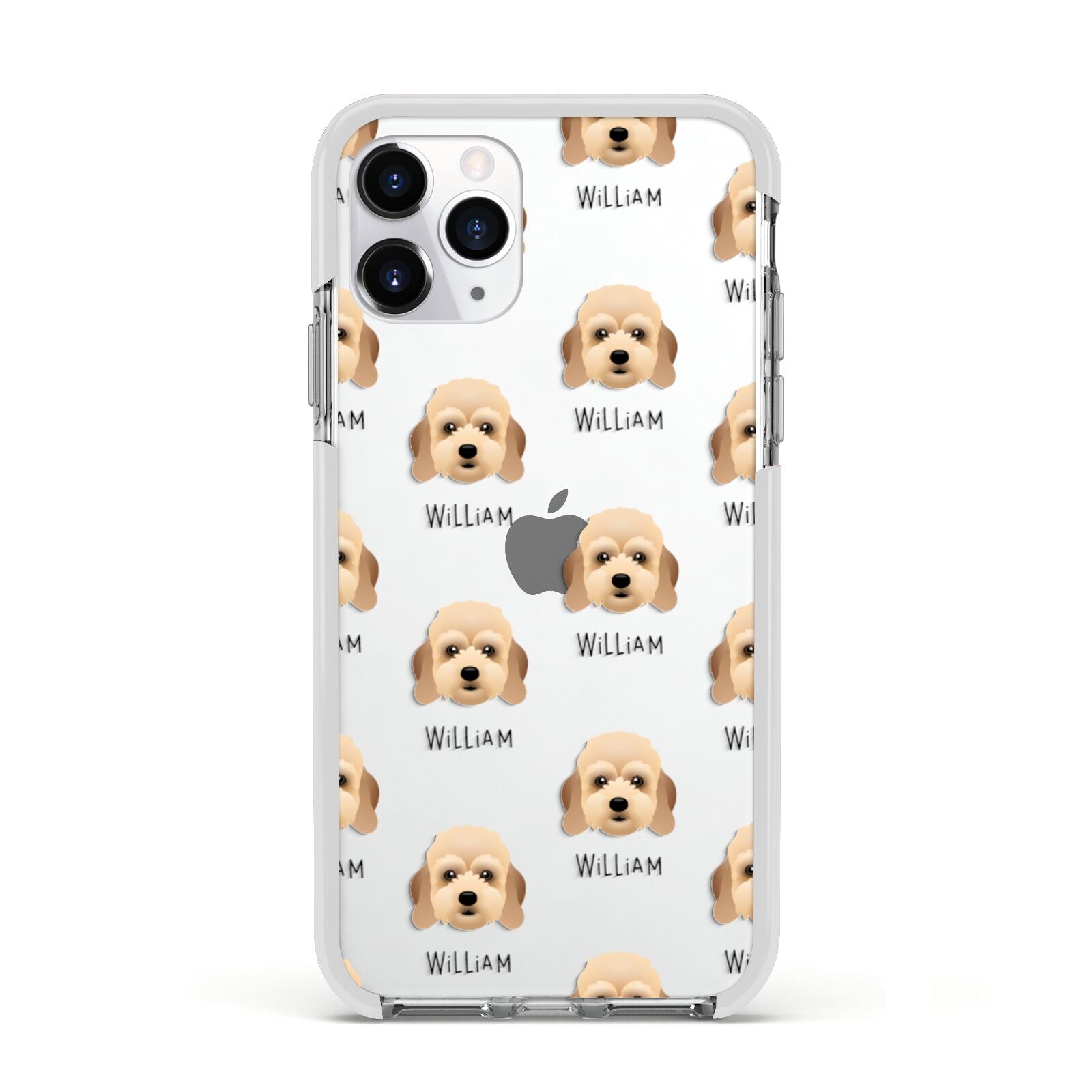 Lhasapoo Icon with Name Apple iPhone 11 Pro in Silver with White Impact Case