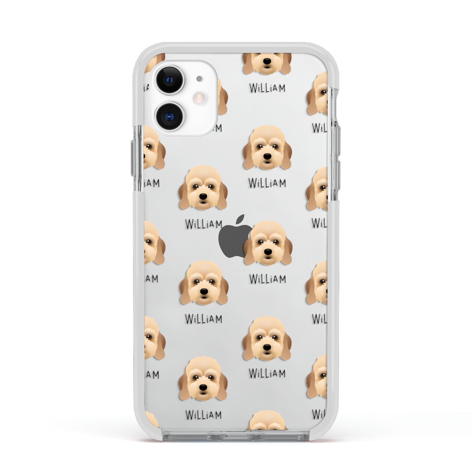 Lhasapoo Icon with Name Apple iPhone 11 in White with White Impact Case