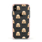 Lhasapoo Icon with Name Apple iPhone Xs Impact Case Pink Edge on Black Phone