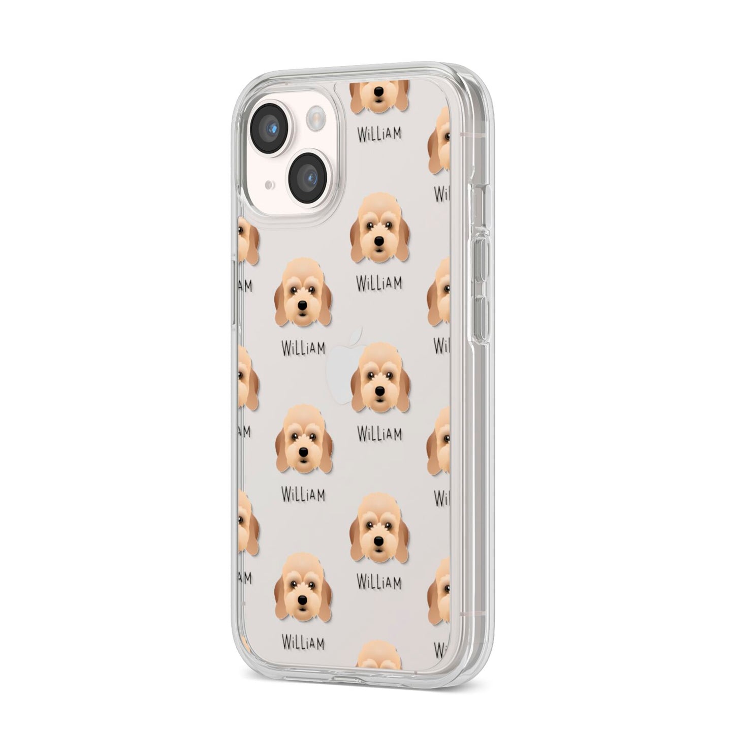 Lhasapoo Icon with Name iPhone 14 Clear Tough Case Starlight Angled Image