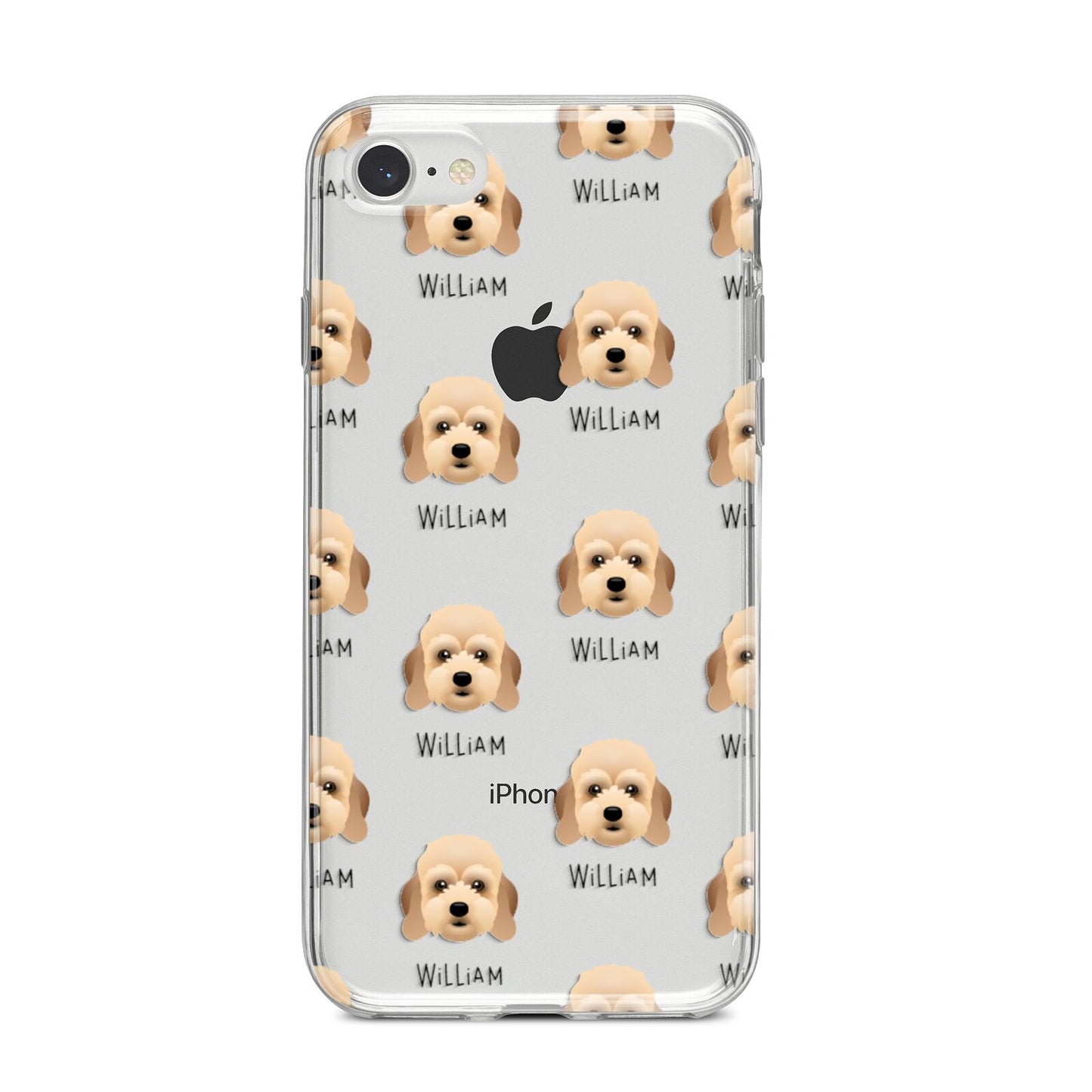 Lhasapoo Icon with Name iPhone 8 Bumper Case on Silver iPhone