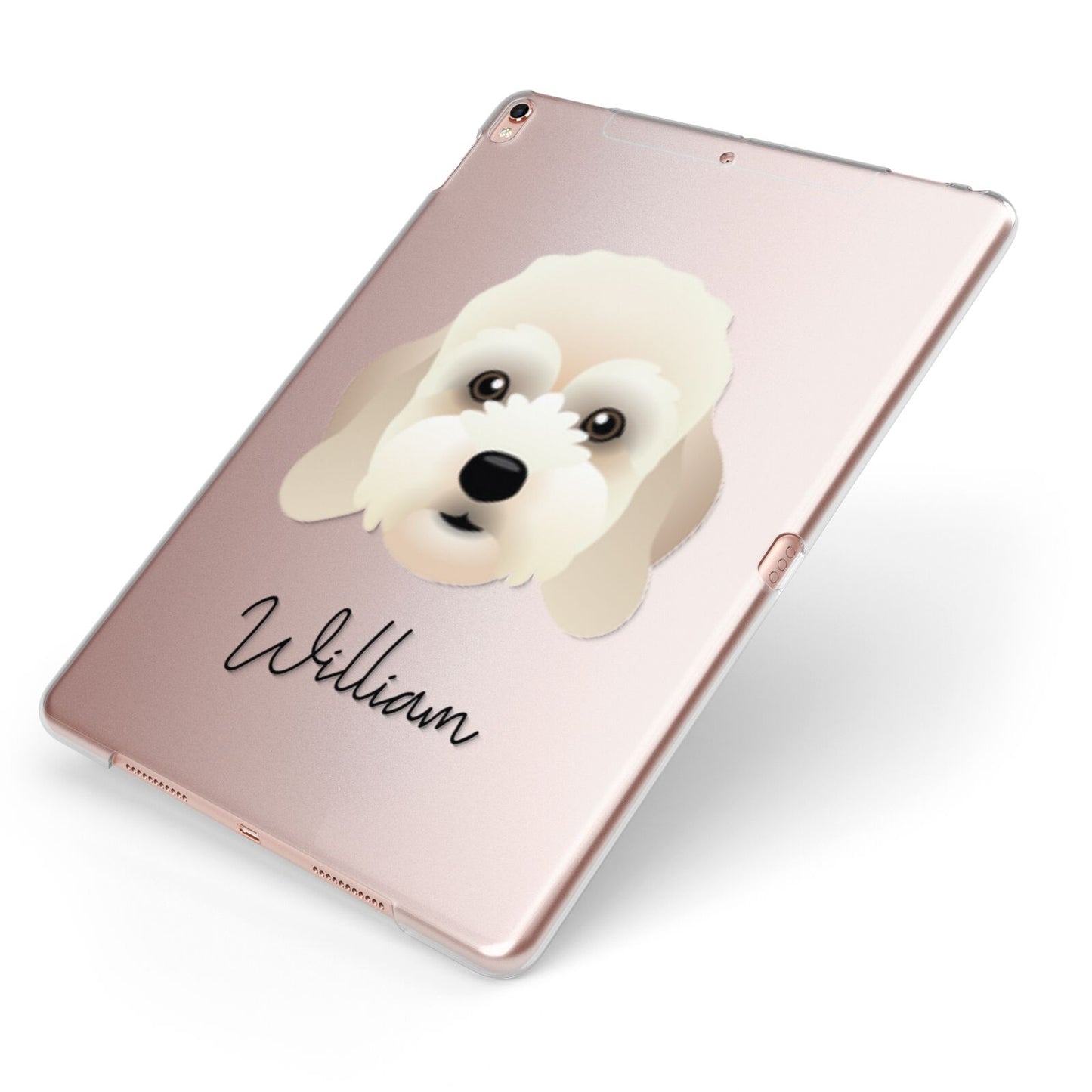 Lhasapoo Personalised Apple iPad Case on Rose Gold iPad Side View