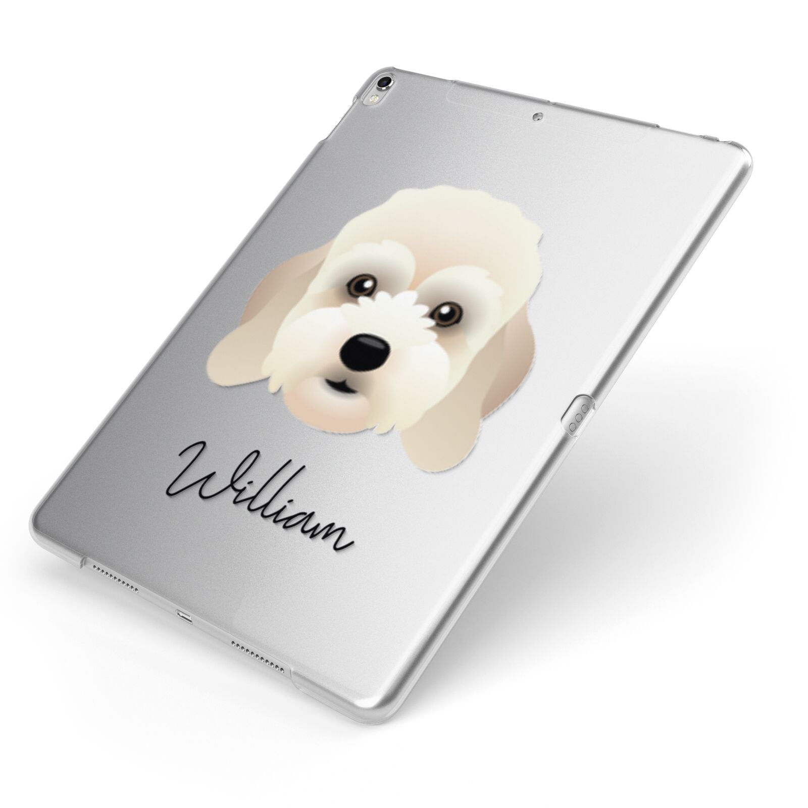 Lhasapoo Personalised Apple iPad Case on Silver iPad Side View
