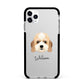 Lhasapoo Personalised Apple iPhone 11 Pro Max in Silver with Black Impact Case