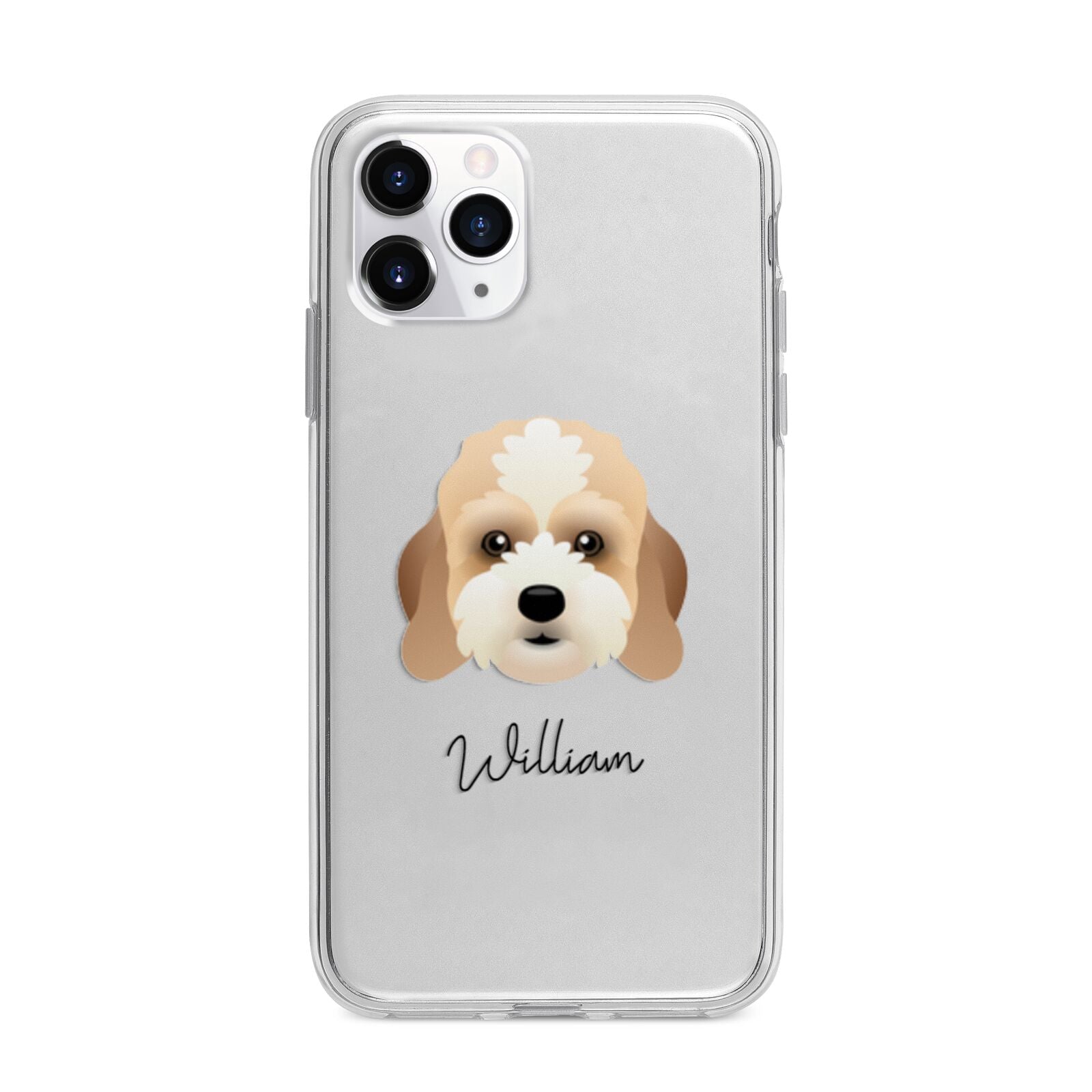 Lhasapoo Personalised Apple iPhone 11 Pro Max in Silver with Bumper Case