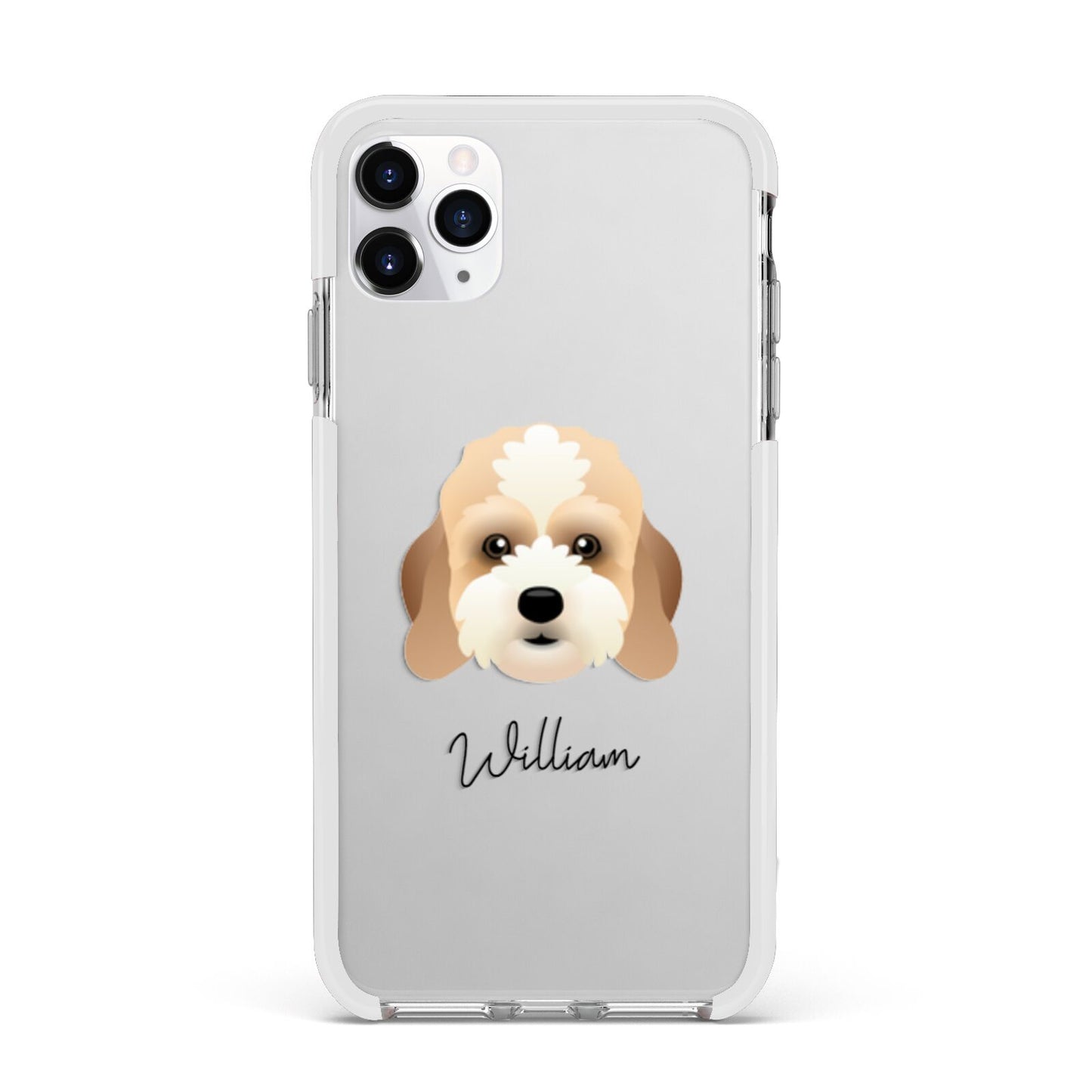 Lhasapoo Personalised Apple iPhone 11 Pro Max in Silver with White Impact Case
