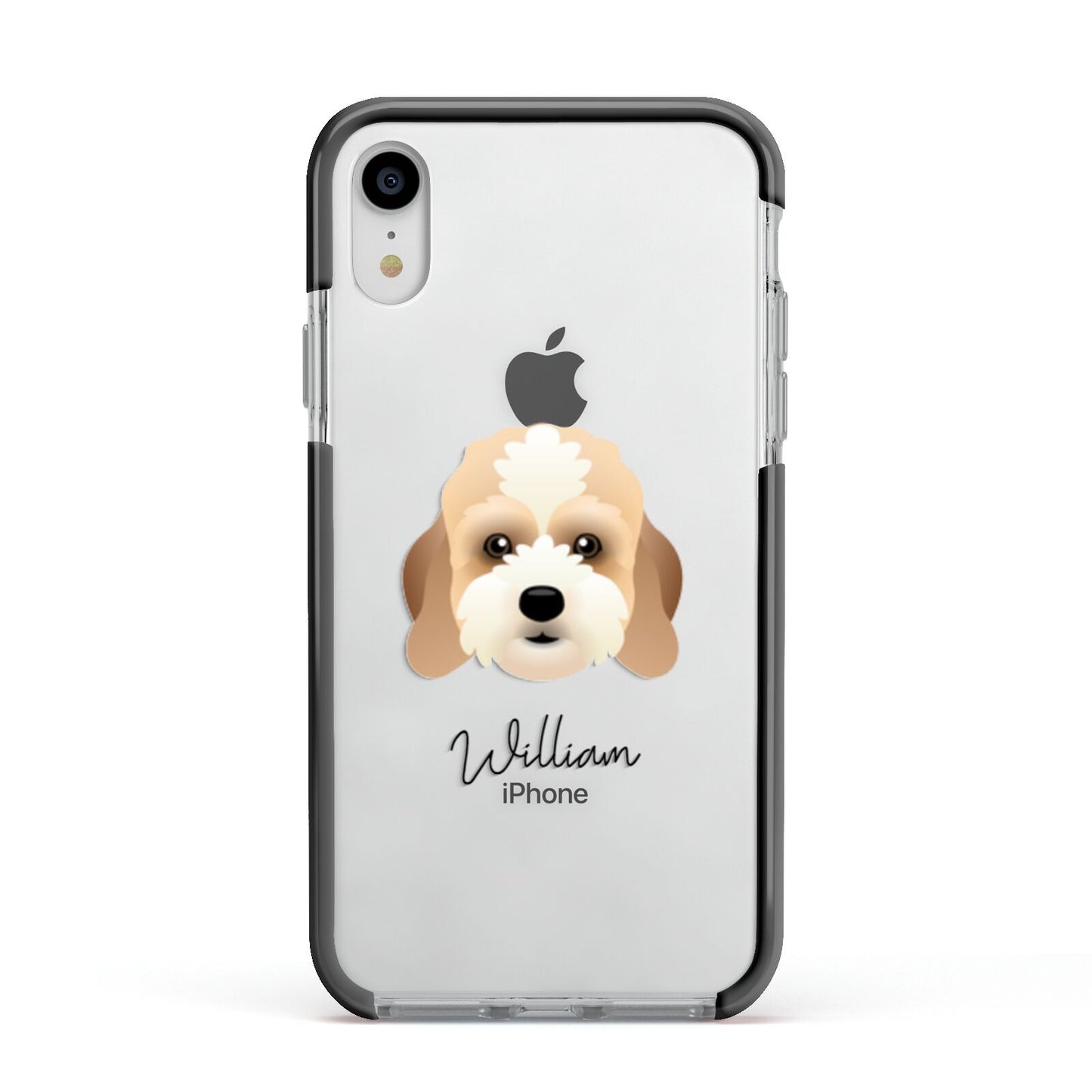Lhasapoo Personalised Apple iPhone XR Impact Case Black Edge on Silver Phone