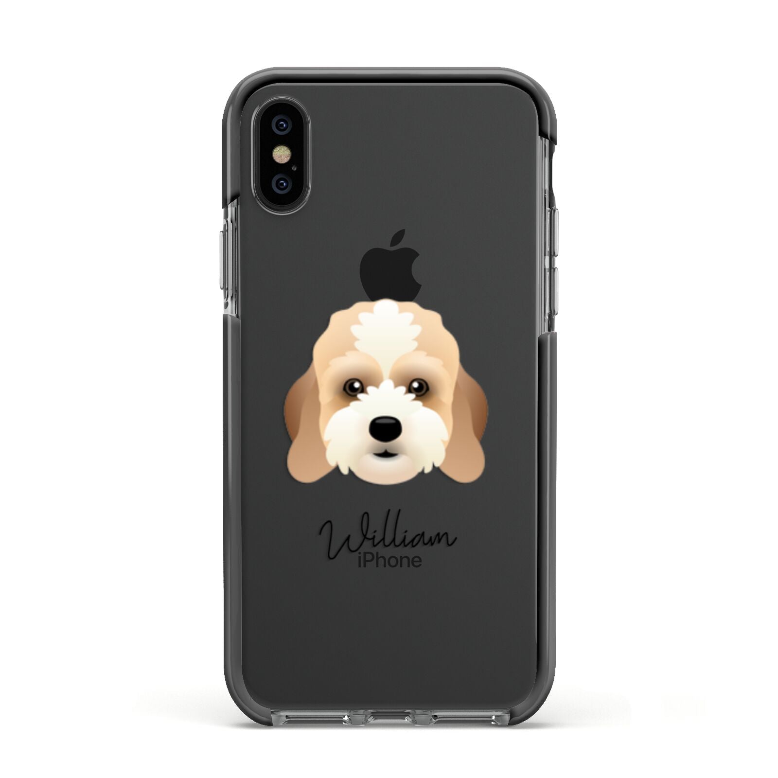 Lhasapoo Personalised Apple iPhone Xs Impact Case Black Edge on Black Phone