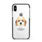 Lhasapoo Personalised Apple iPhone Xs Impact Case Black Edge on Silver Phone