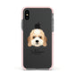 Lhasapoo Personalised Apple iPhone Xs Impact Case Pink Edge on Black Phone